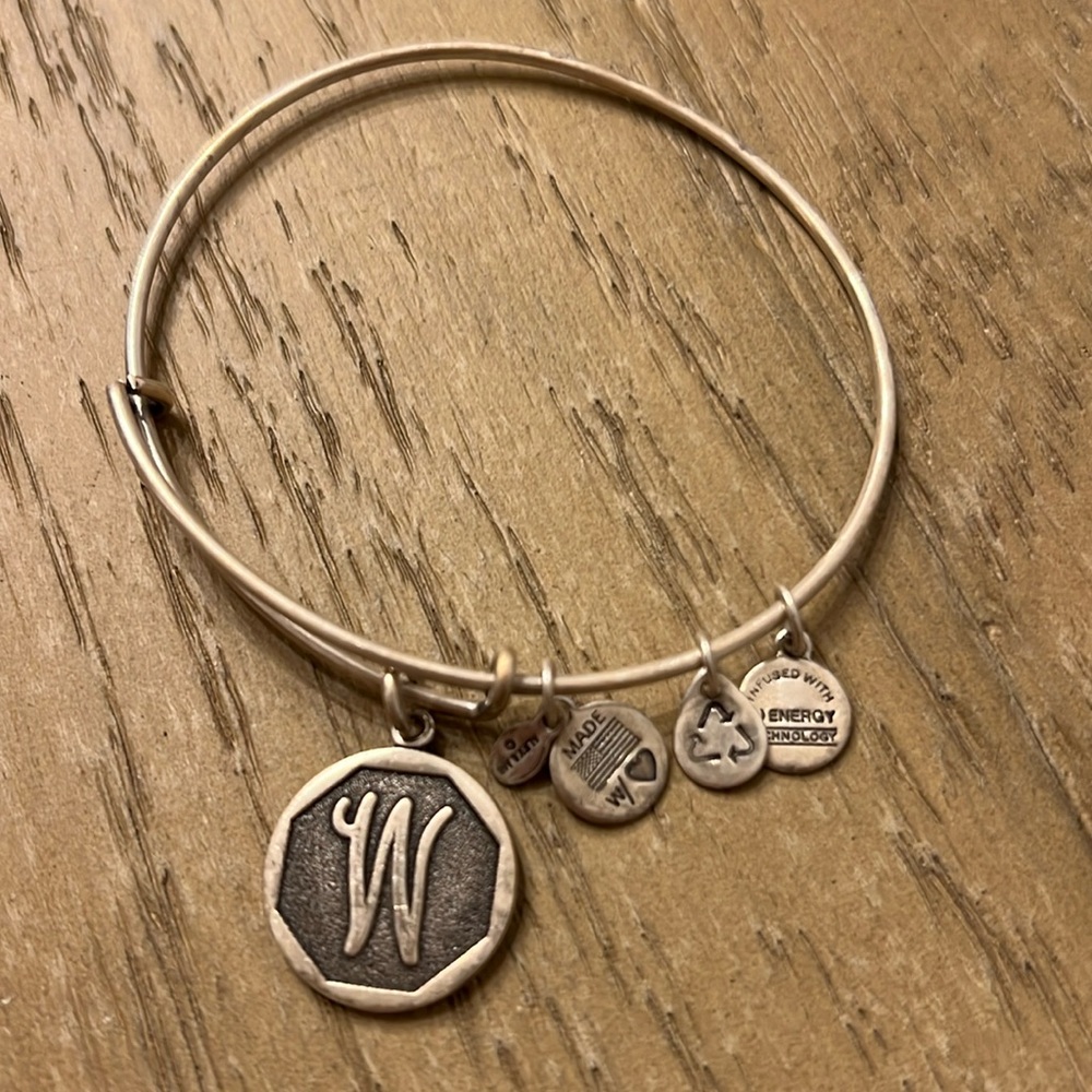 Alex and Ani “W” Initial Bracelet in Silver